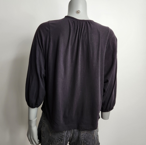 Everlane The Air Poet Black 3/4 Sleeve Crewneck Tee Shirt Size S - Picture 7 of 12